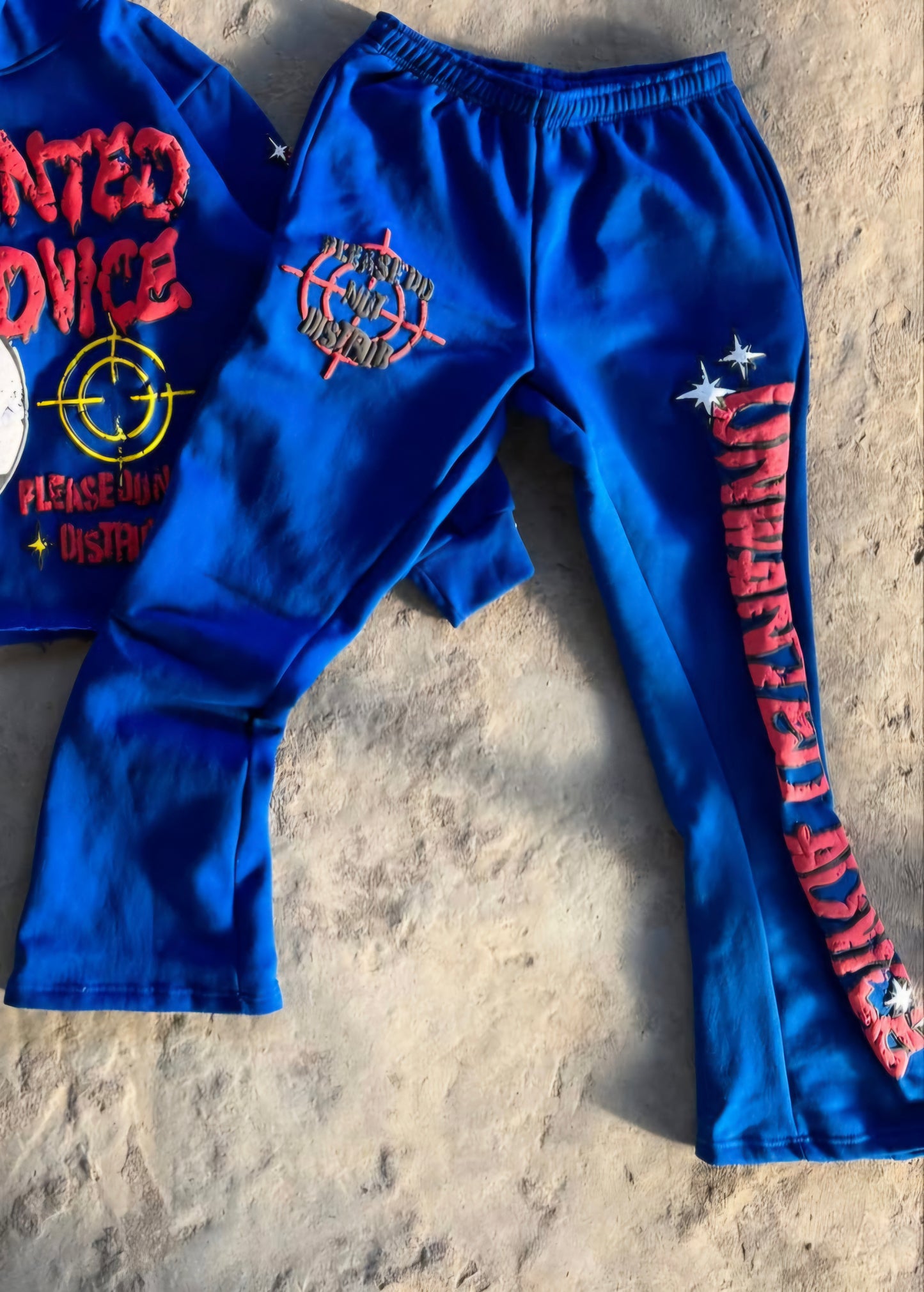 Heavyweight Flared Sweats (Blue/Red)