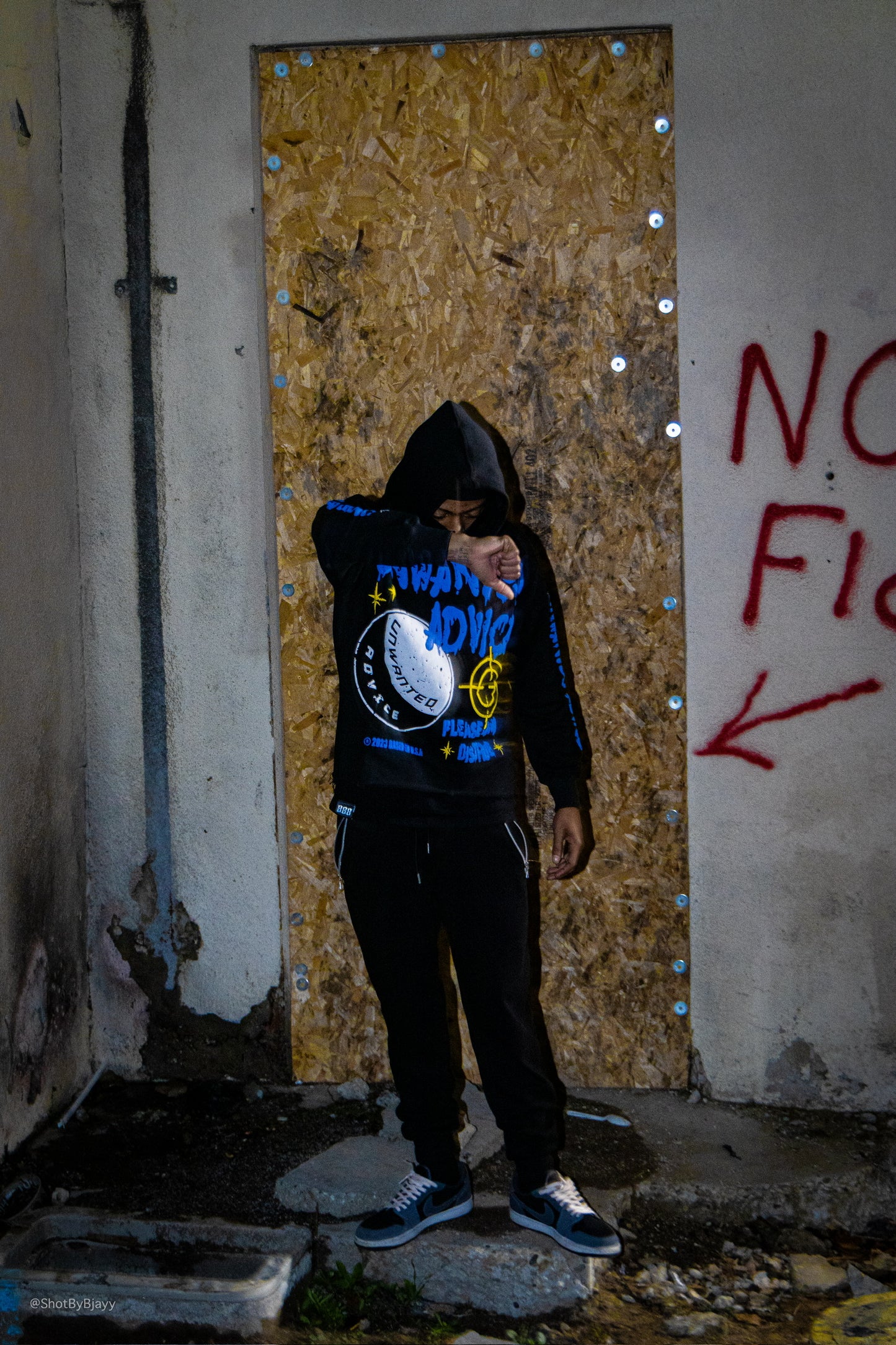 Heavyweight Cropped Hoodie (Blue/Black)