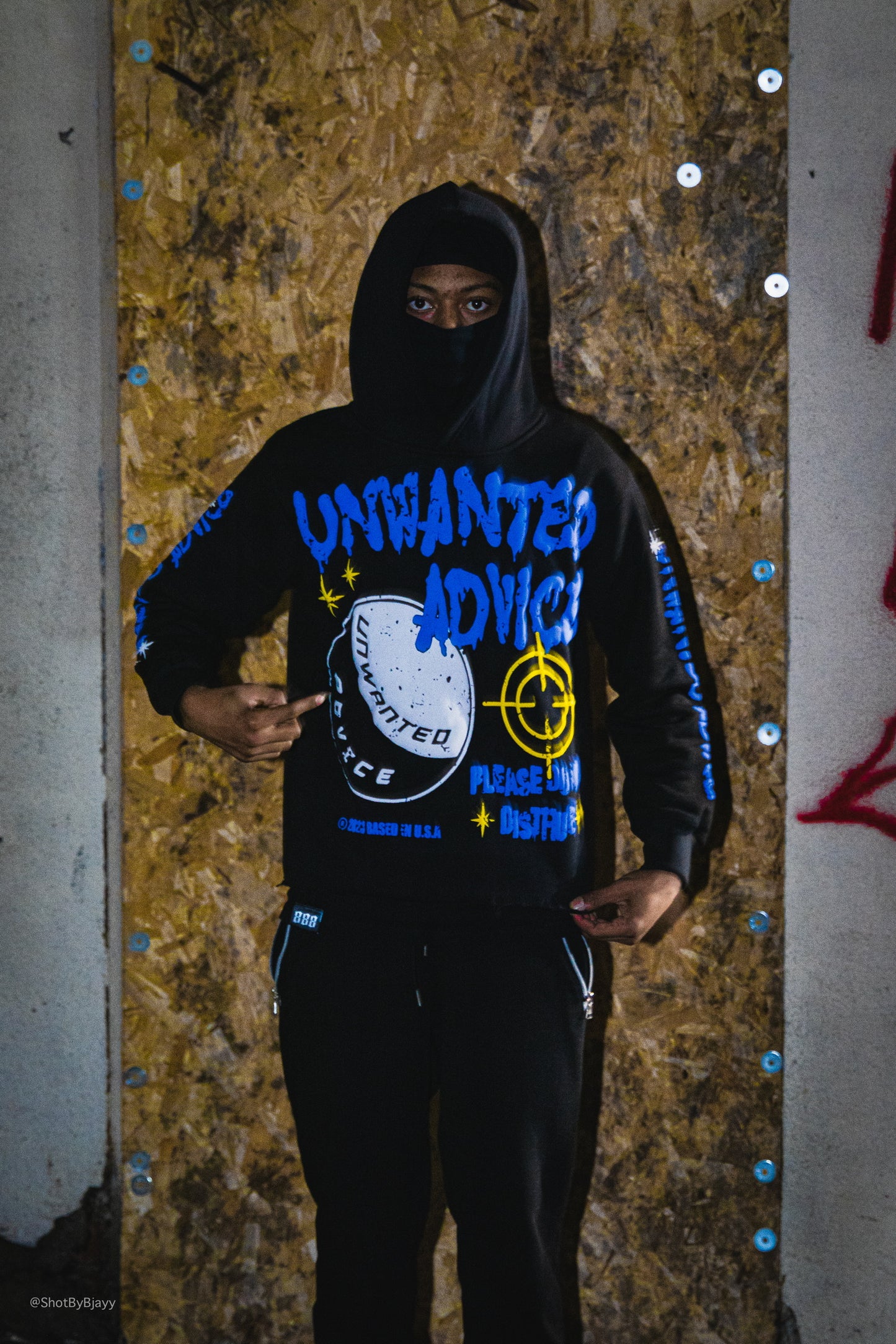Heavyweight Cropped Hoodie (Blue/Black)