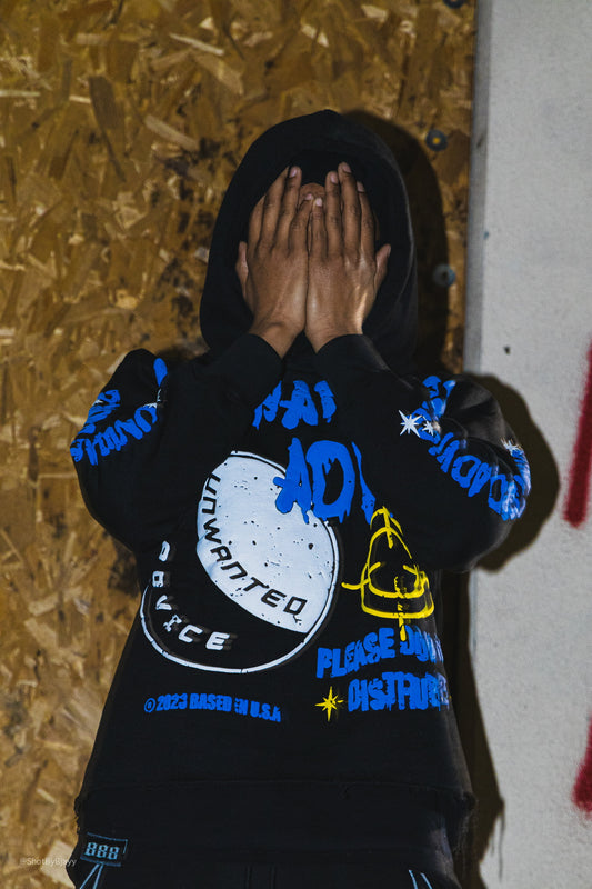 Heavyweight Cropped Hoodie (Blue/Black)