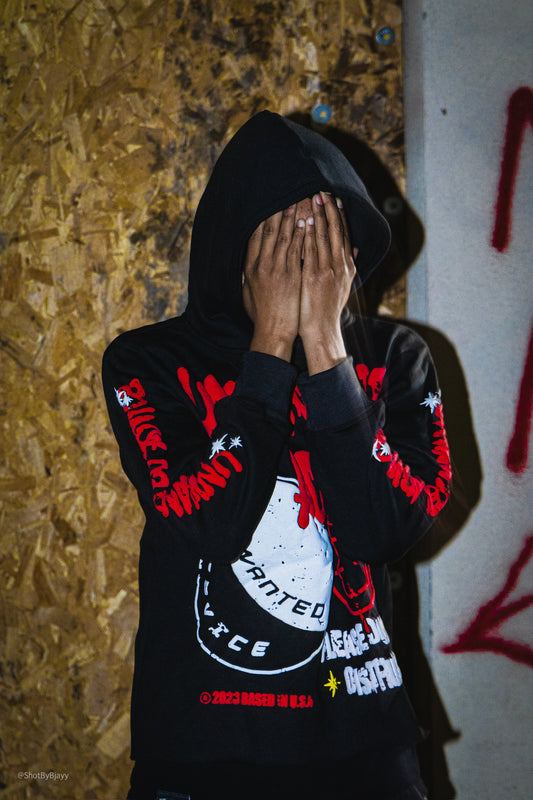 Heavyweight Cropped Hoodie (Black/Red)