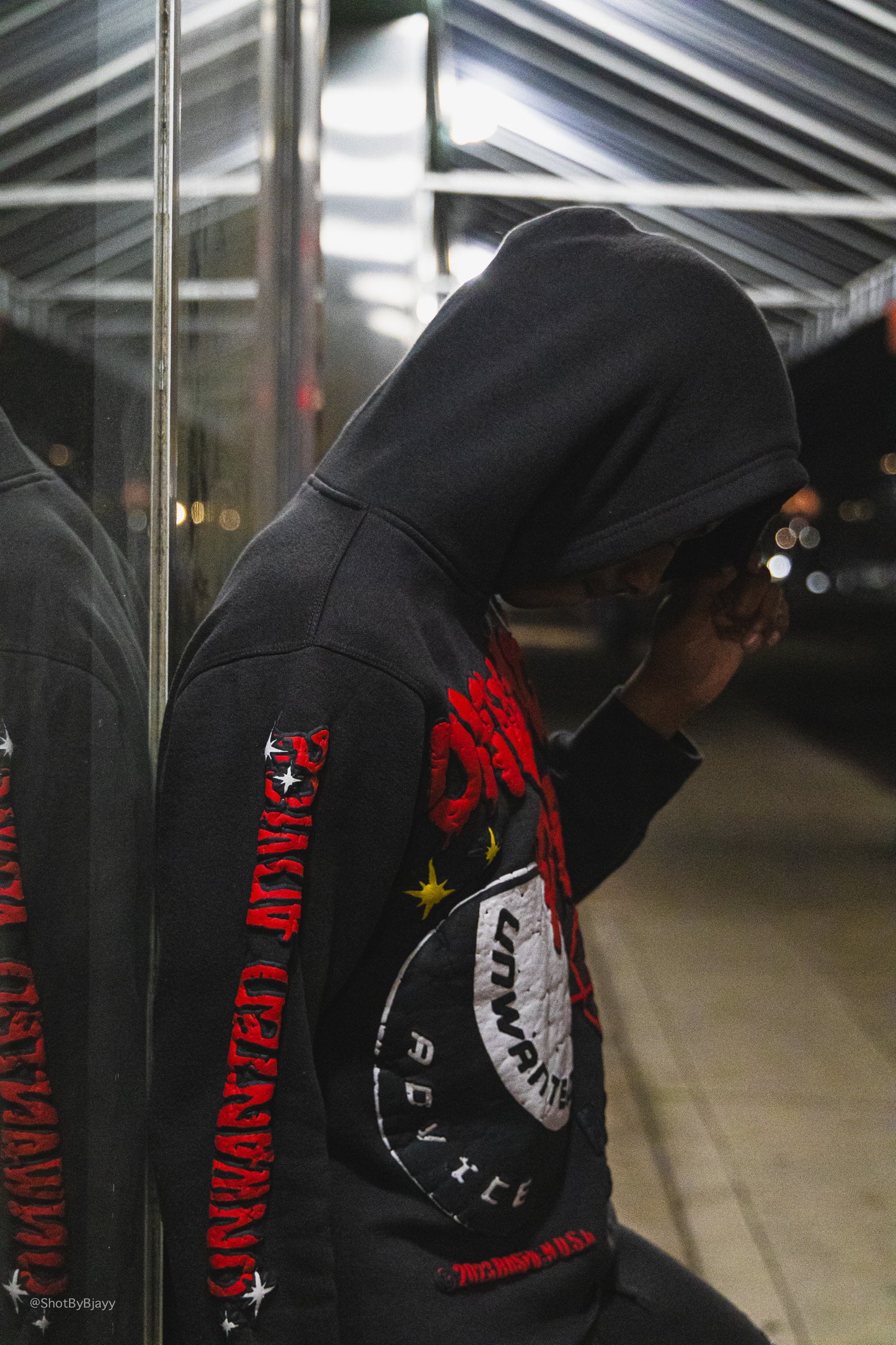 Heavyweight Cropped Hoodie (Grey/Red)