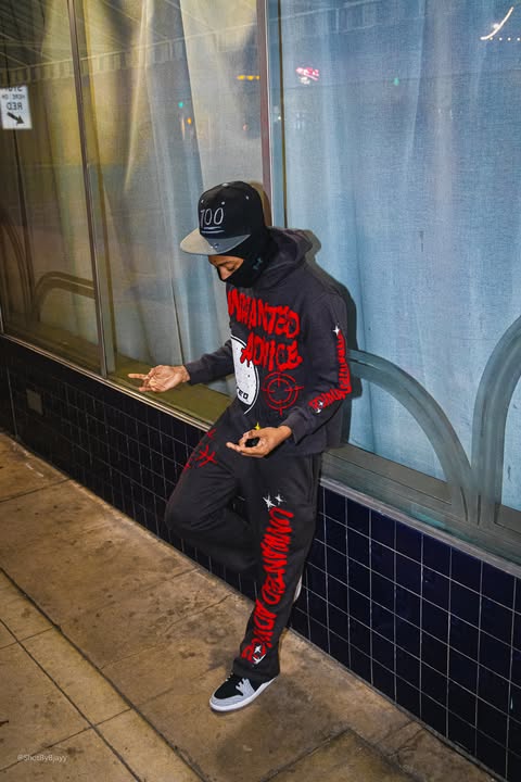 Heavyweight Cropped Hoodie (Grey/Red)