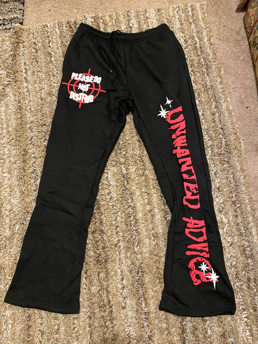 Heavyweight, Flared Puff Print Sweatpants (Black/Red)
