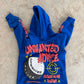 Flared Sweats + Cropped Hoodie Tracksuit (Blue/Red)