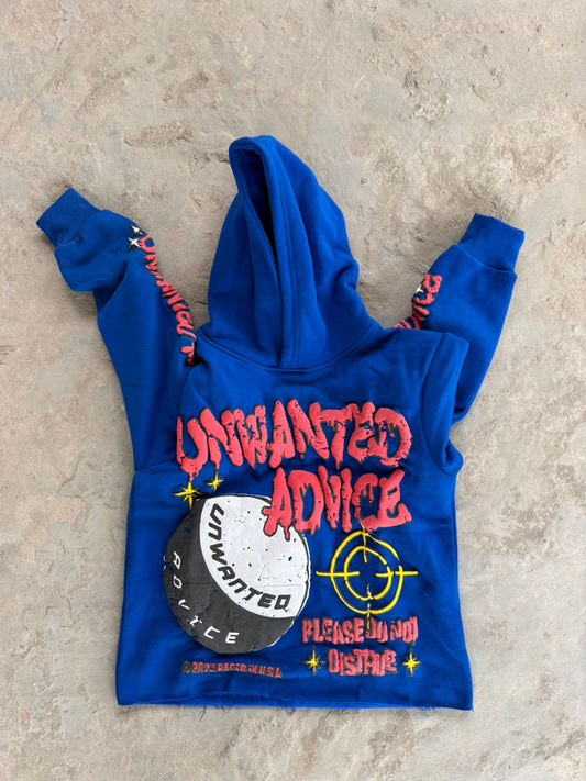 Heavyweight Cropped hoodie (Blue/Red)