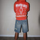 Rhinestone + Denim Distressed Windy Zip Up Jacket