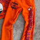Heavyweight Puff Print Flared Sweats (Orange)