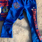 Heavyweight Flared Sweats (Blue/Red)