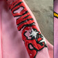 Heavyweight, Flared Puff Print Sweatpants (Pink)