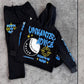 Flared Sweats + Cropped Hoodie Tracksuit (Blue/Black)