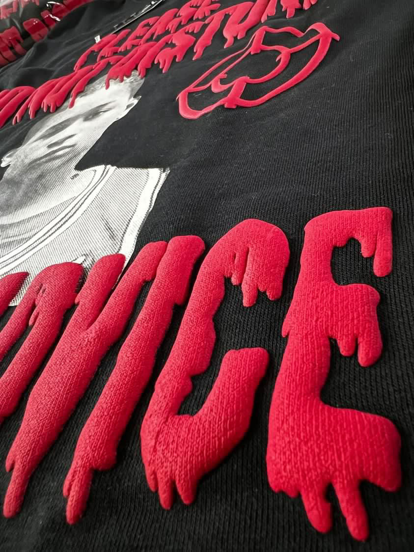 Heavyweight Fredo Santana Cropped Hoodie (Black/Red)